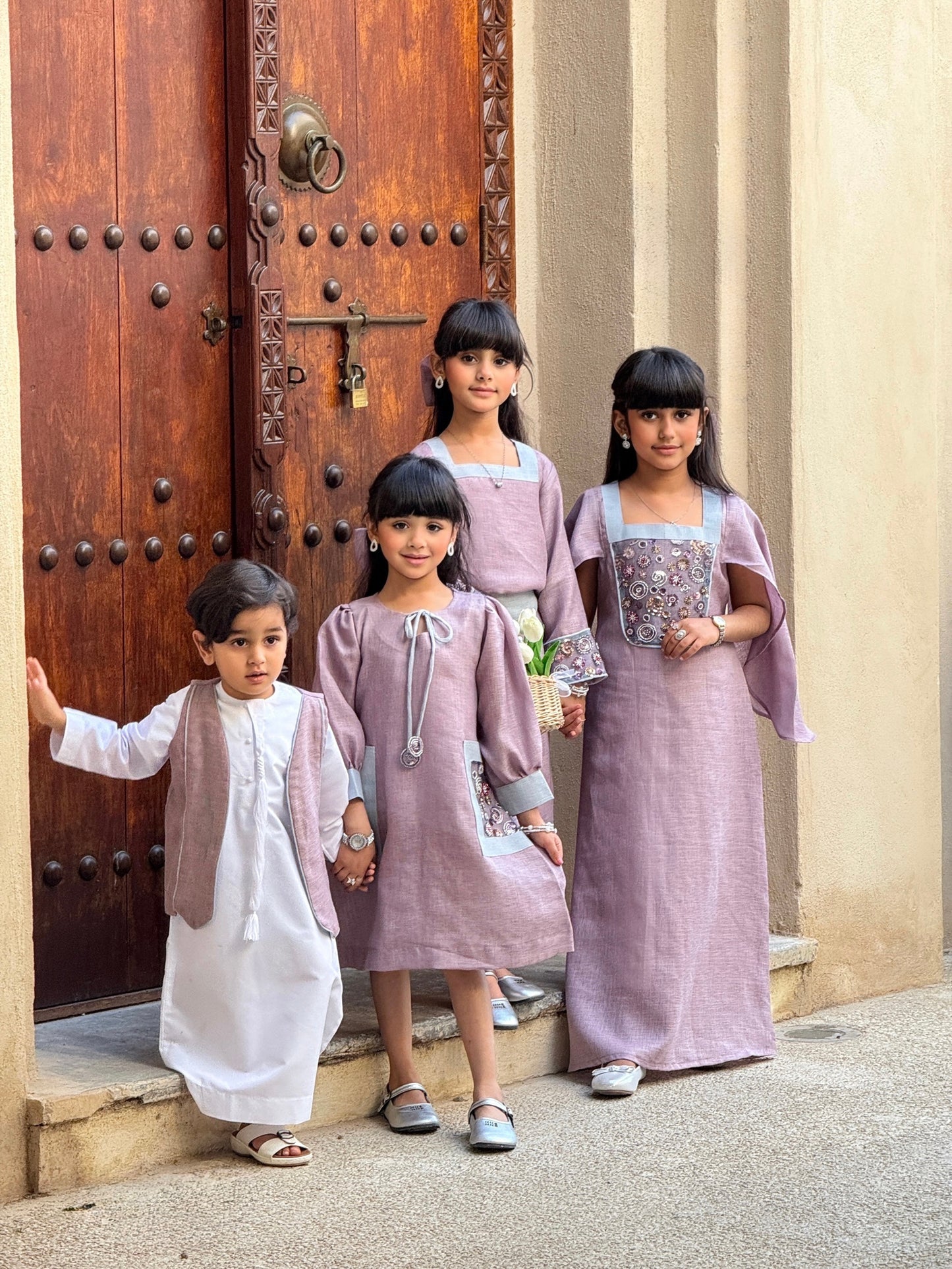 فستان الخزامى مع جيوب